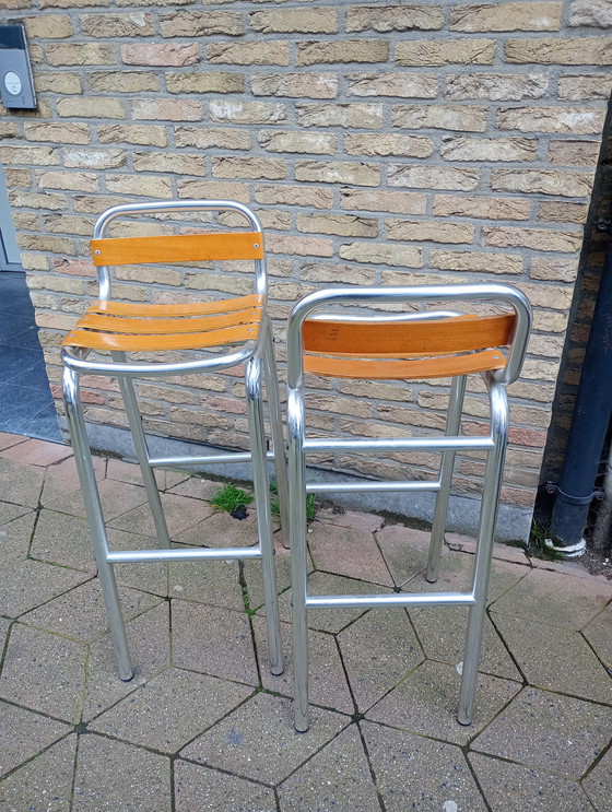 Image 1 of Indecasa outdoor chairs stool aluminium frame wood
