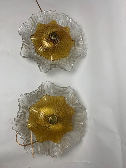 Paire de scones Orrefors Suède années 1970