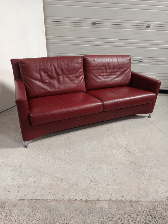 Image 1 of Set di divani Leolux Paian 2 posti 3 posti Senso Granata Pelle