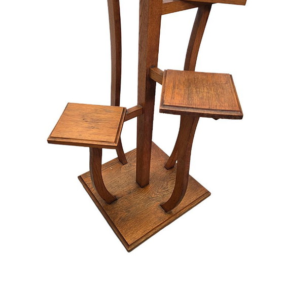 Table à plantes en chêne de style Art déco français, vers 1920/30 – Porte-plantes, Wood (photo 5 of 8)