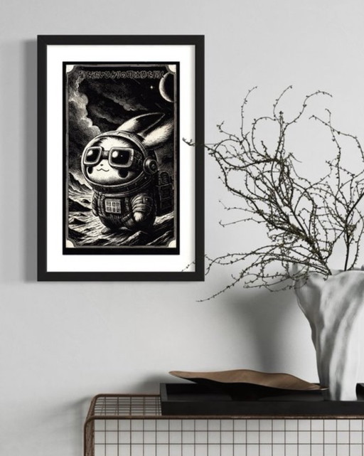 Kunstwerk Pikachu (Pokémon) Kosmischer Wanderer