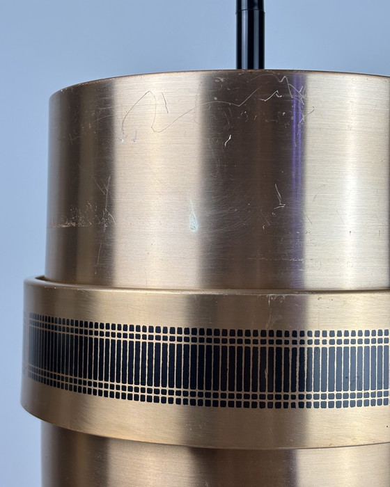 Image 1 of Vintage Doria Hanglamp, jaren '70, Mid Century Modern, Duitsland, jaren '70, Messing metaal Koper, Ruimtetijdperk, Brutalisme, D