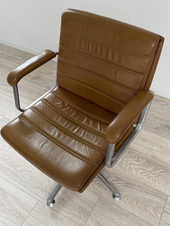 Drabert Conference Armchair, 1970s – Mid-Century Design – Conference chairs, Leather, Metal (photo 5 of 5)