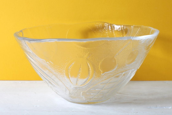 Image 1 of Vintage Kosta Boda Tropic glazen fruitschaal, Scandinavisch fruitdesign / 1989