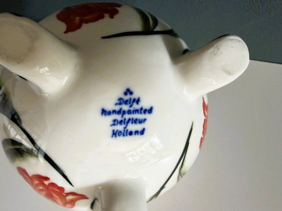 Hand-painted ceramic tulip vase - Delfleur Holland - 17cm (photo 3 of 7)