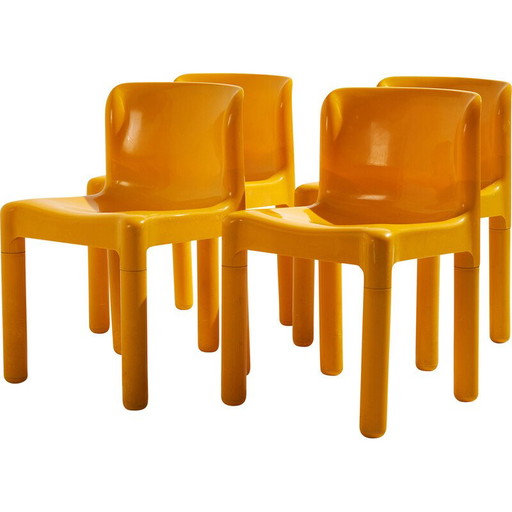Sedie in plastica modello vintage 4875 di Carlo Bartoli per Kartell, Italia 1970