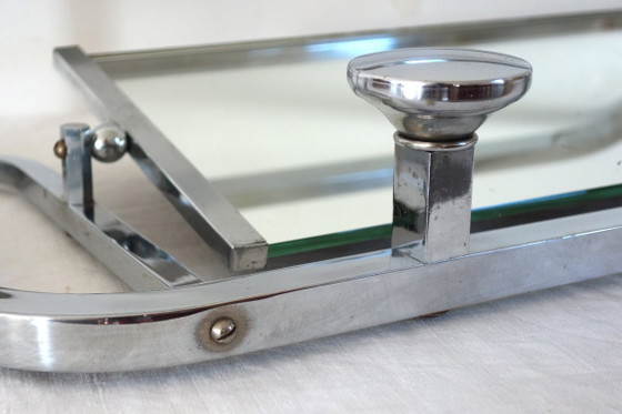 Porte-manteau mural métal chromé années 30 France – Portemanteaux, Glass (photo 11 of 12)