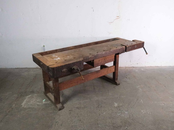 Image 1 of Vintage industriële werkbank, ladekast, dressoir
