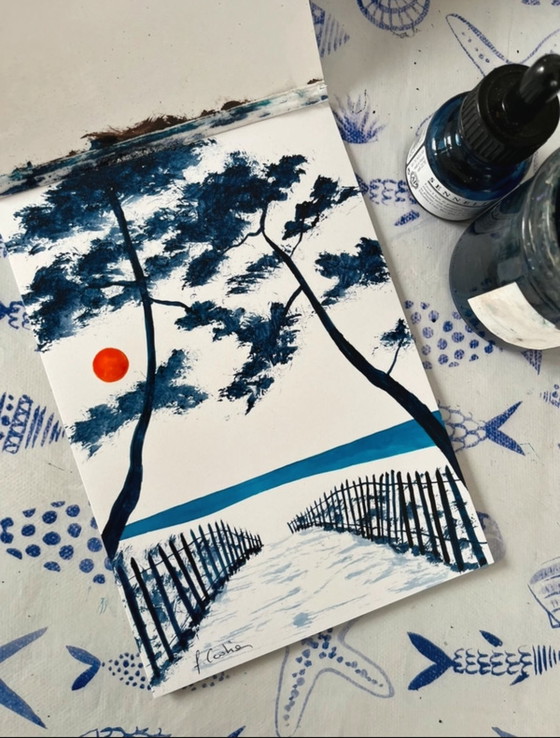 Image 1 of Set of 3 sketches by F Cadiou, 21x15cm.