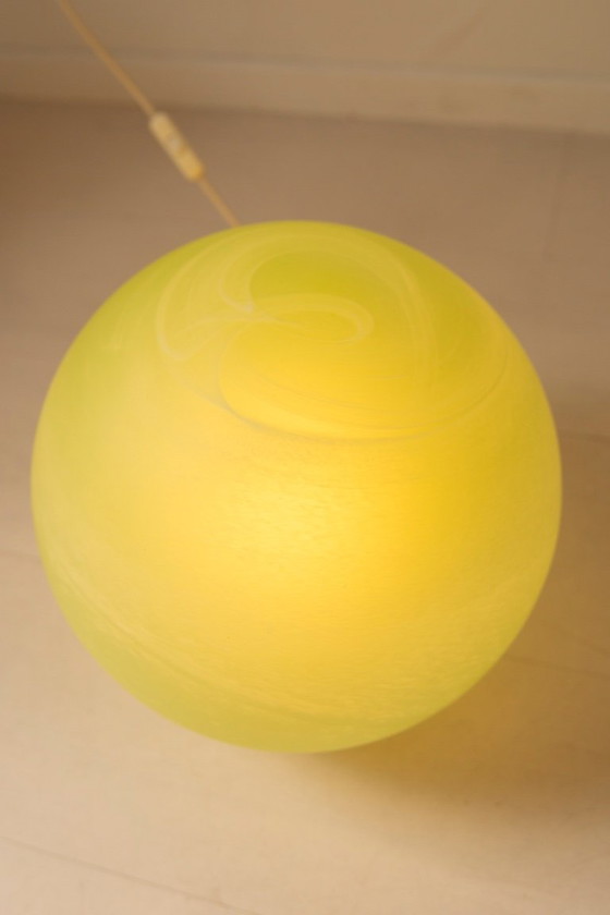 Image 1 of Lampe globe design en verre vert Wolfi Leuchten – série "Planètes"
