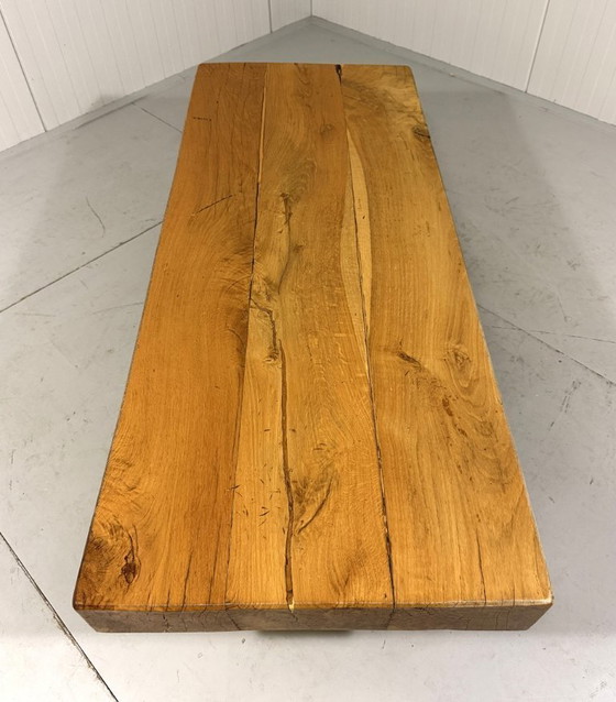 Image 1 of Tavolino da caffè brutalista in legno massello robusto anni '60