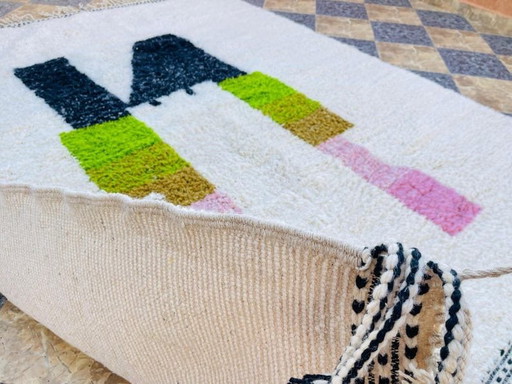 Alfombra bereber Beni Ourain tejida a mano, tamaño 200/300 cm.