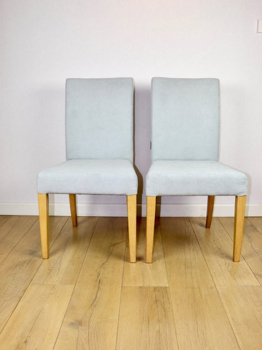 Sillas de Roble Ikea Restauradas Vintage Azul-Celadón-Gris - 2 Piezas - Set