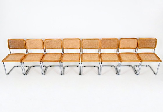 Image 1 of Eetkamerstoelen Stijl B32 van Marcel Breuer, Set van 8