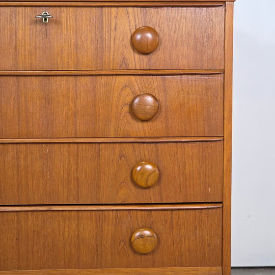 Scandinavian vintage teak Chest of drawers, 4 drawers, Wood, Brown (photo 8 of 20)