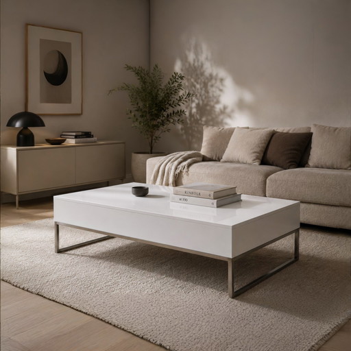 BoConcept Design Salontafel – Dubbel opklapbaar blad & verborgen opbergruimte – rvs, Wood