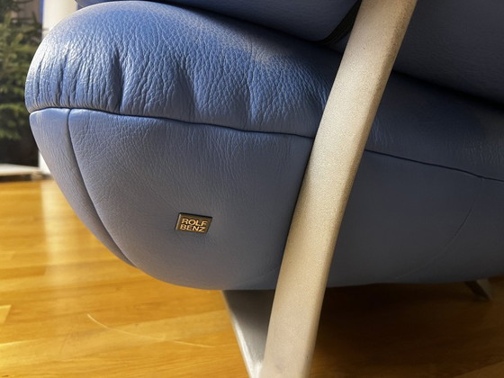 Image 1 of Rolf-Benz Designer Sofa - Echtleder, top Zustand - Lieferung mgl.