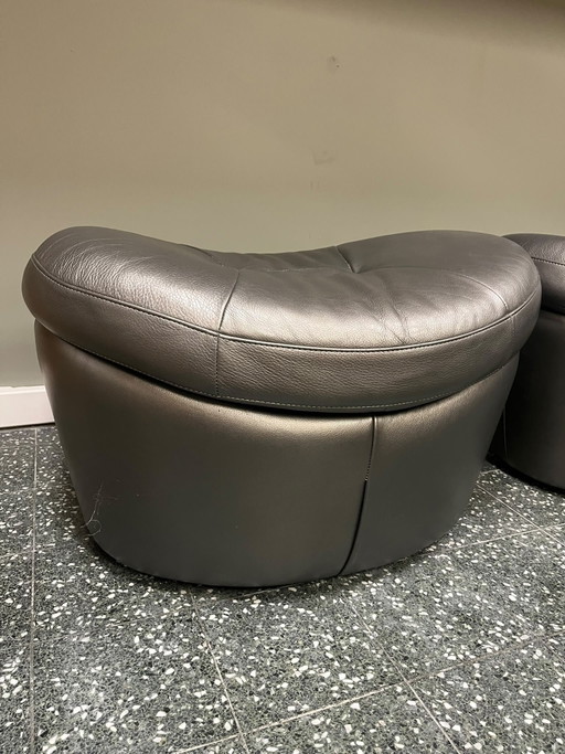Dos otomanas/pufs Leolux – hockers en poefs, Leather (photo 2 of 8)