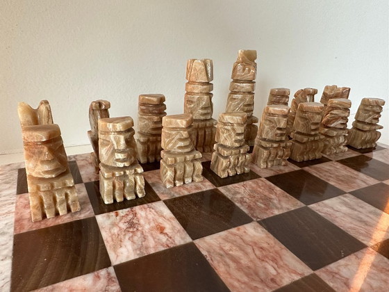 Image 1 of Complete vintage marble chess set