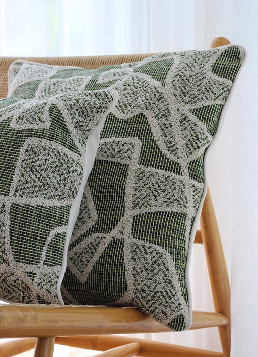 Abstract jacquard green