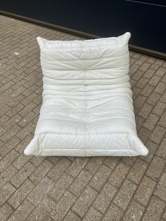 Image 1 of 100% autentico Ligne Roset Togo 1 posto, pelle bianco sporco '87