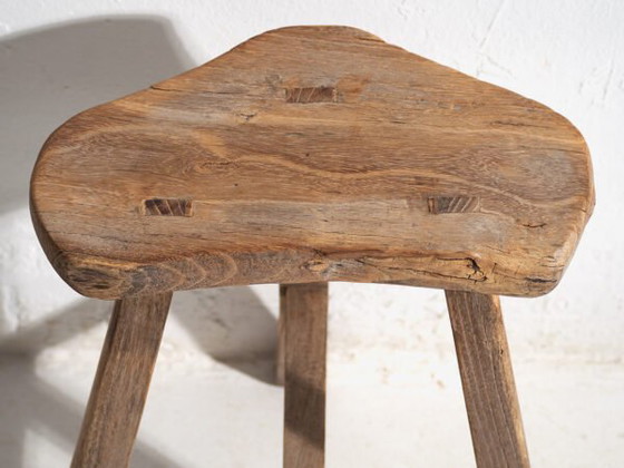 Antique oriental primitive style stool (c.1920) #2 (photo 36 of 40)