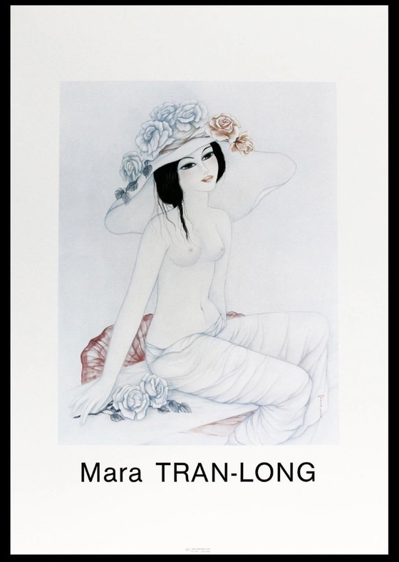 Image 1 of Mara Tran Long: Nu Aux Roses. Offsetlithografie in uitstekende staat.