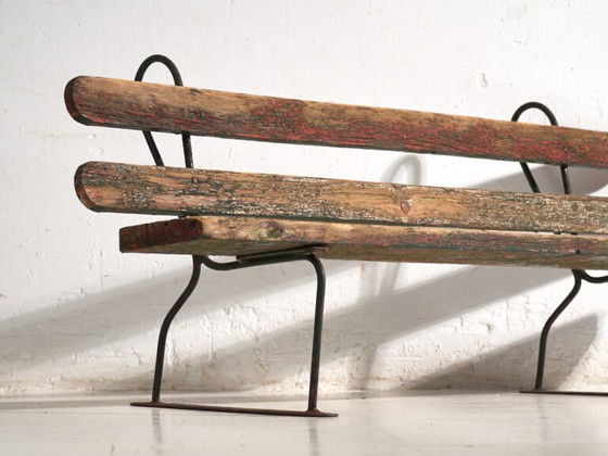 Panca antica in ferro e legno di pino – Europa Centrale, circa 1920 – Panche, Iron, Rustic (photo 17 of 40)