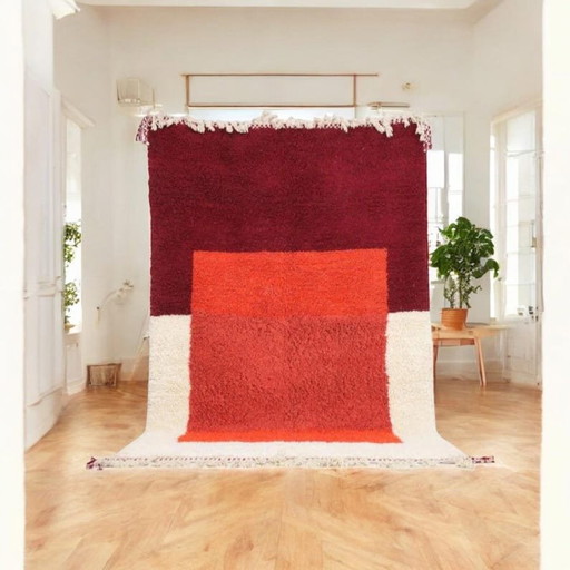 Tapis en laine naturelle tissé main artisanale 2/3 m – Ahrend, vloerkleden en tapijten, Wool