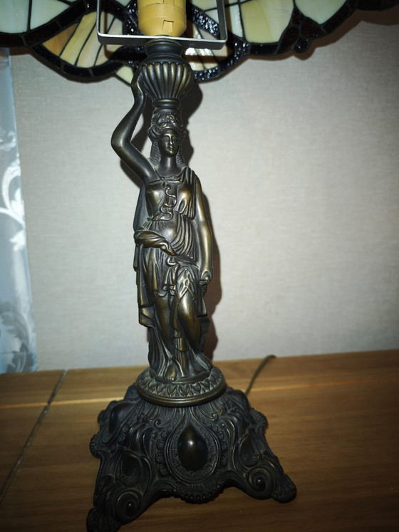 Image 1 of Lampe de salon style Tiffany, lampe Lady de Honsel