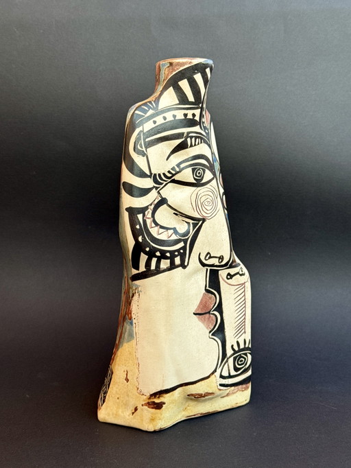 Beautiful ceramic vase Mid - Century Picasso style