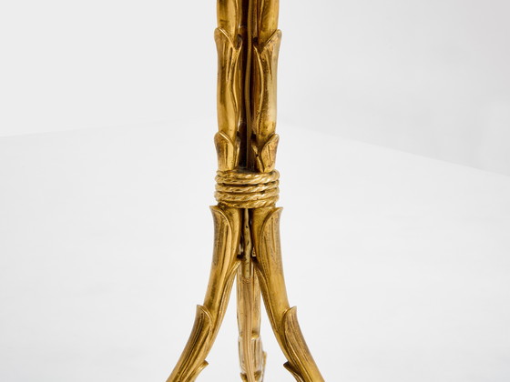 Image 1 of Lampada da terra in bronzo dorato a fogliame di Maison Jansen, 1950