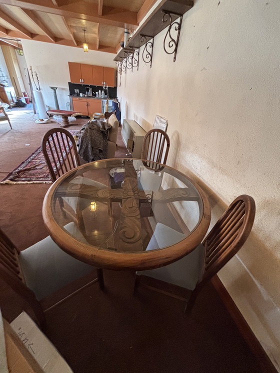 Image 1 of Dining Table Wood With Four Chairs