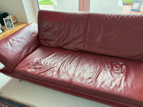 Image 1 of Leder Sofa Zweisitzer und Zweieinhalb-Sitzer Koinor rot