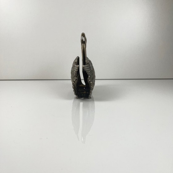 Image 1 of Toallero Swan, metal plateado, 1970