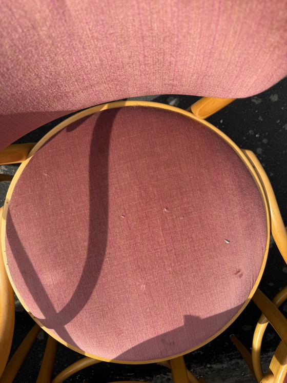 30 stoelen, fauteuils, Le Corbusier fluweel, vintage Thonet – Eetkamerstoelen, Textile, Wood (photo 9 of 13)