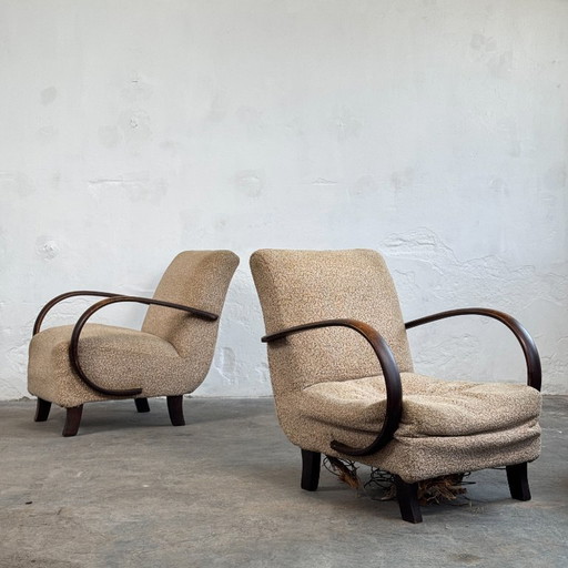 Pareja de sillones Halabala H-410, década de 1930 – Art Déco checoslovaco