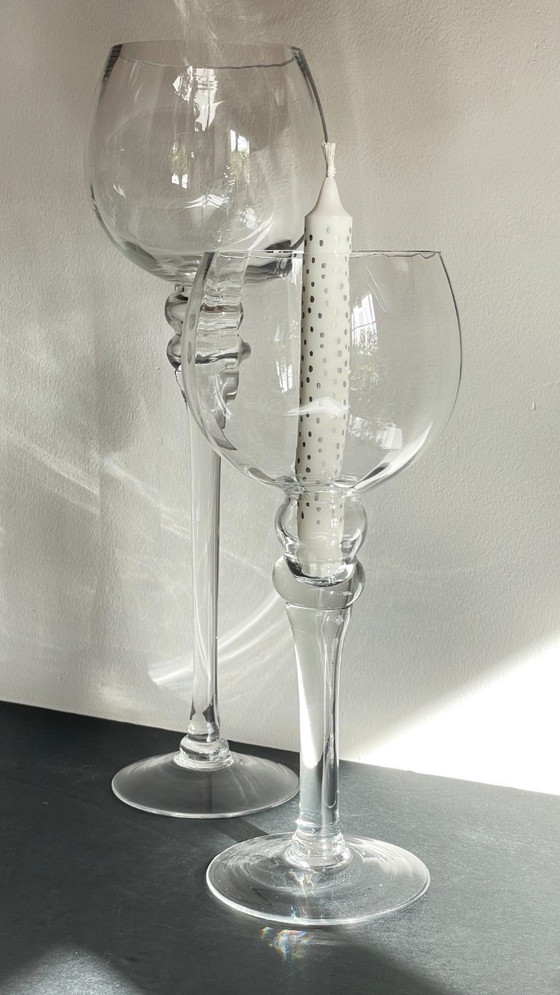 Image 1 of Vintage XL kristallen theelichthouders