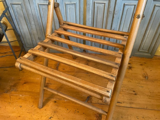 Image 1 of Straordinaria sedia pieghevole in faggio francese antico