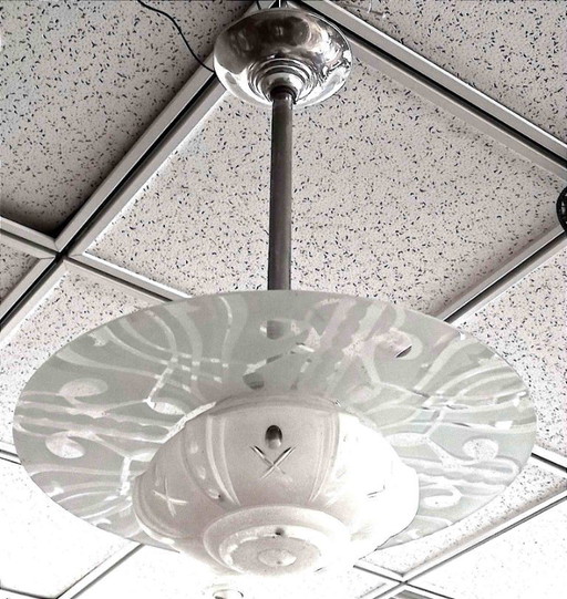 Art-Deco-Pendelleuchte, 45 cm Durchmesser