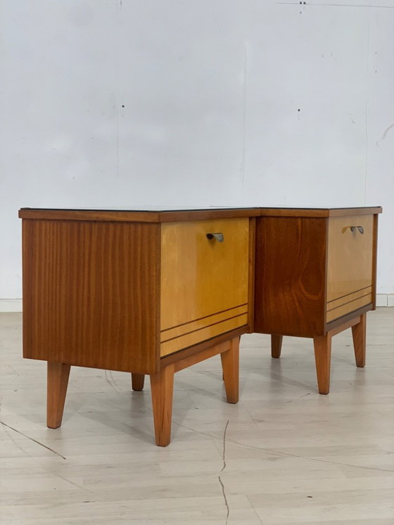 Image 1 of 2x vintage bedside cabinets bedside table side table
