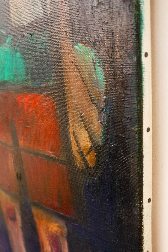 Image 1 of Theo van der Horst Painting ‘Man With Binoculars And Woman’ 1988