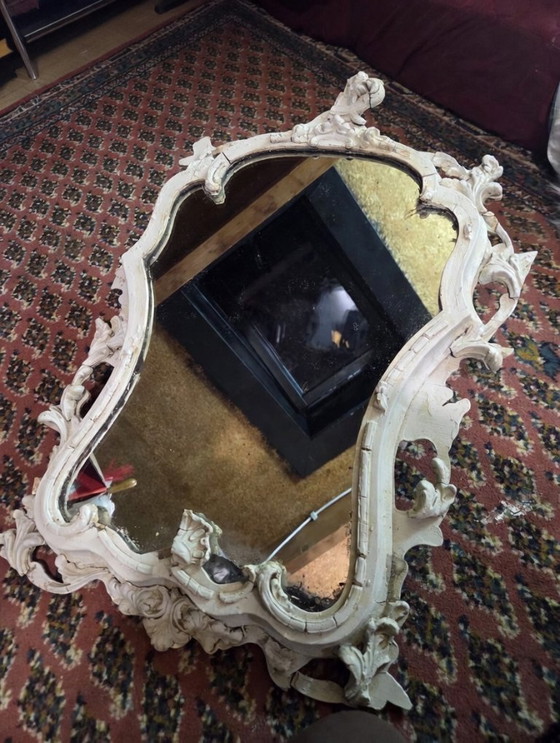 Image 1 of Dutch Trumeau mirror from the 19th century - Rococo style