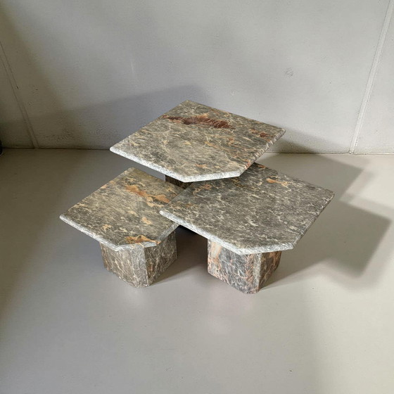 Image 1 of Vintage marble nesting tables, Italy 1970