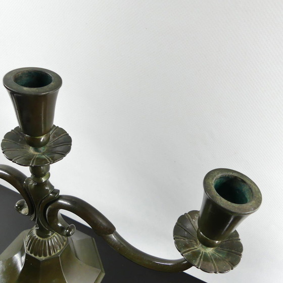 Image 1 of Just Andersen Kerzenleuchter, Disko Metall, 30er Jahre