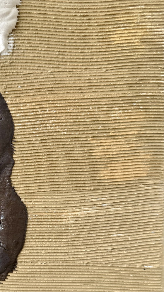 Image 1 of Abstract "Textured Art" Painting - Original Silver & Black Artwork - Modern Japanese Style