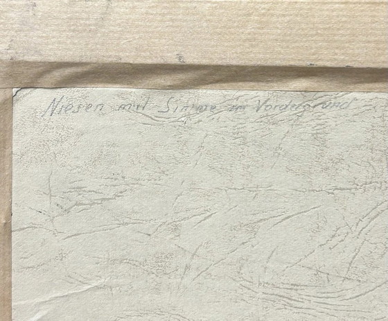 Image 1 of Antiek origineel, gesigneerd olieverfschilderij van een berglandschap uit het begin van de 20e eeuw.