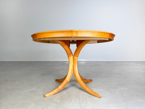 Image 1 of Original midcentury dining table extendable cherry wood 1960s vintage