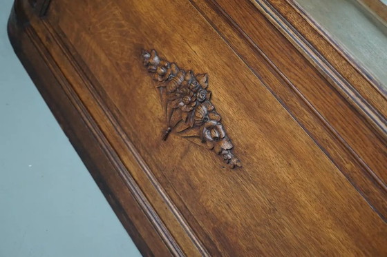 Image 1 of Mobiletto portagioie/bancone da negozio antico in rovere francese, inizio XX secolo