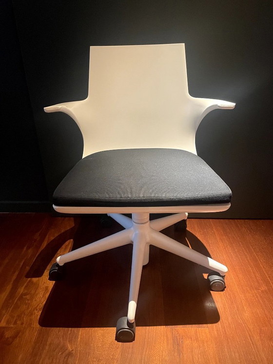 Image 1 of Sedia da ufficio in polipropilene regolabile in altezza su ruote di Citterio per Kartell (Spoon chair)